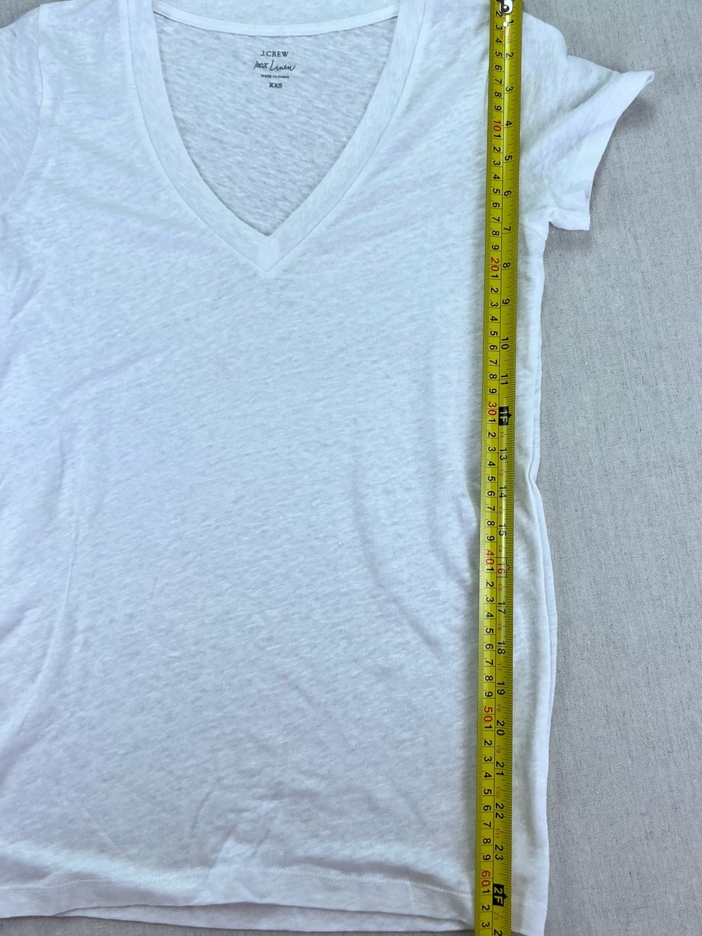 J. Crew Woman’s White Linen V-Neck Women's Tee Size XXS - Picture 4 of 6
